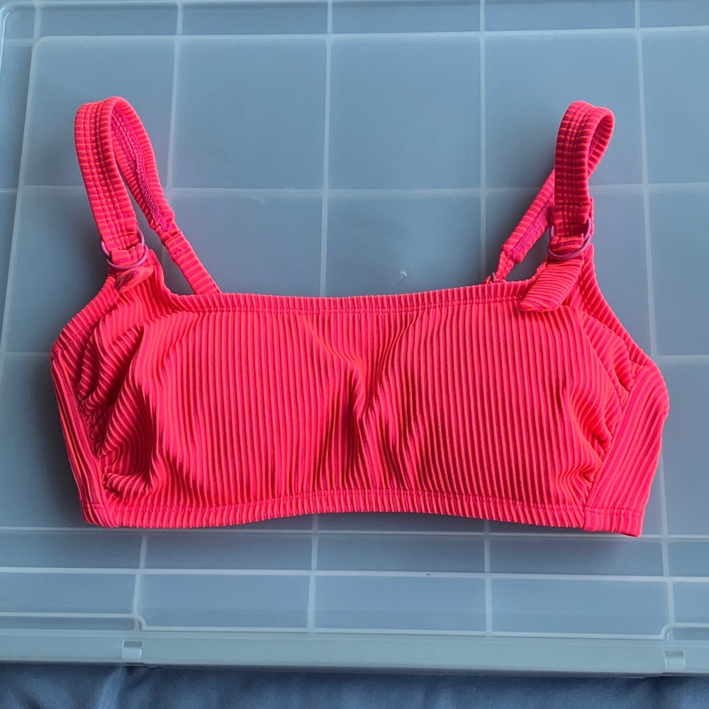 Xhilaration Pink Ribbed Bikini Top